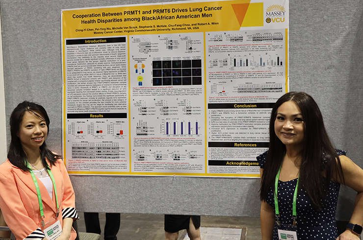 Van Scoyk and Wu pictured at AACR poster session