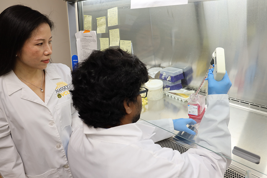 Massey researcher Jinze Liu, Ph.D., in the laboratory