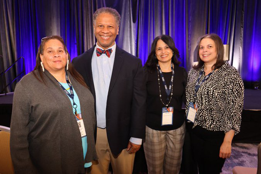 Chickahominy citizens (left to right) Susann Brown, Holly Smith and Lindsey Johnson traveled to Philadelphia to offer support to the Massey team, including Robert A. Winn, M.D.