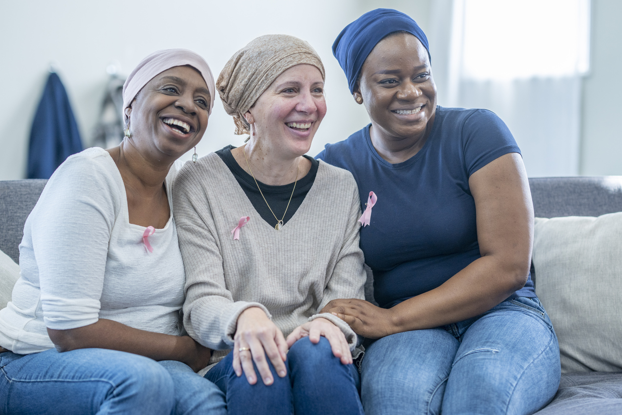 Three women with head scarves